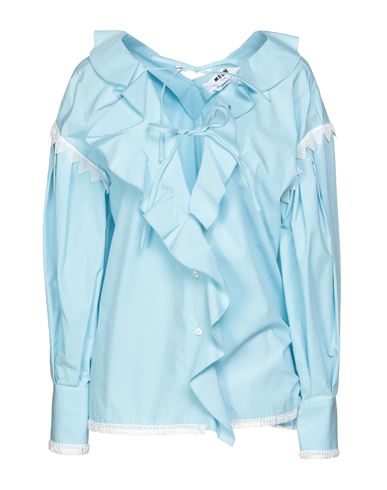 Woman Top Blue Size 4 Polyamide, Elastane, Polyester