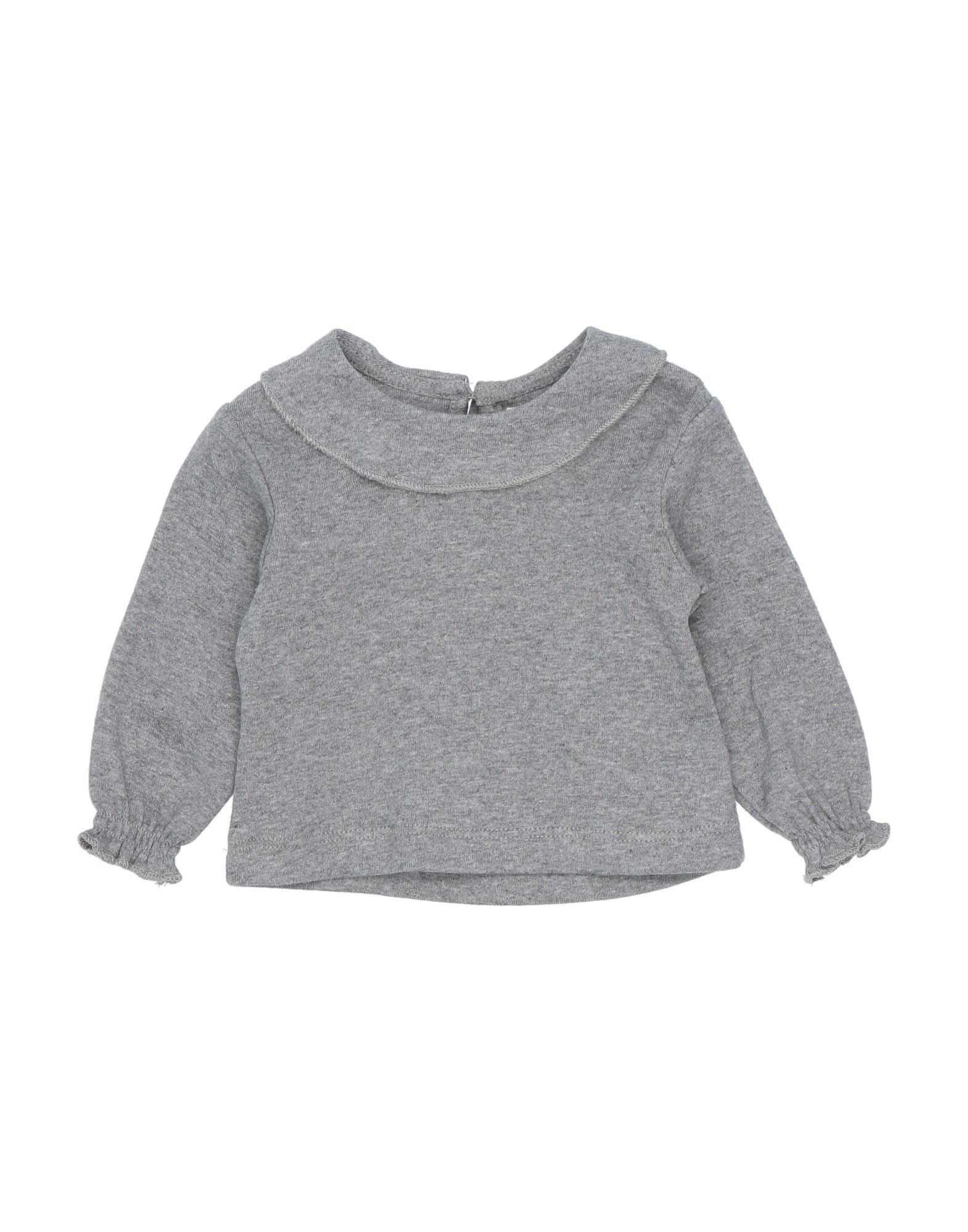 Douuod Kids' Frill Neckline Long-sleeve T-shirt In Grey