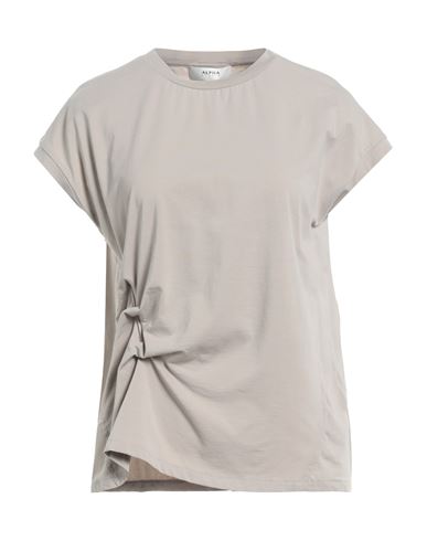 Alpha Studio Woman T-shirt Grey Size 2 Cotton, Elastane