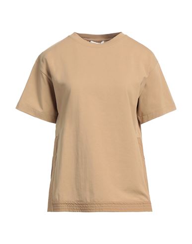 Alpha Studio Woman T-shirt Camel Size 6 Cotton, Elastane, Polyester In Beige