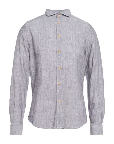 Portofiori Man Shirt Grey Size 17 Linen