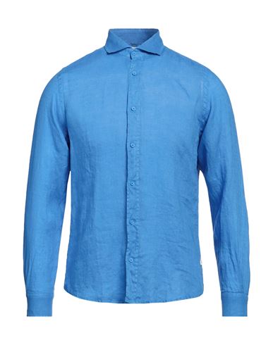 Portofiori Man Shirt Light Blue Size 15 Linen