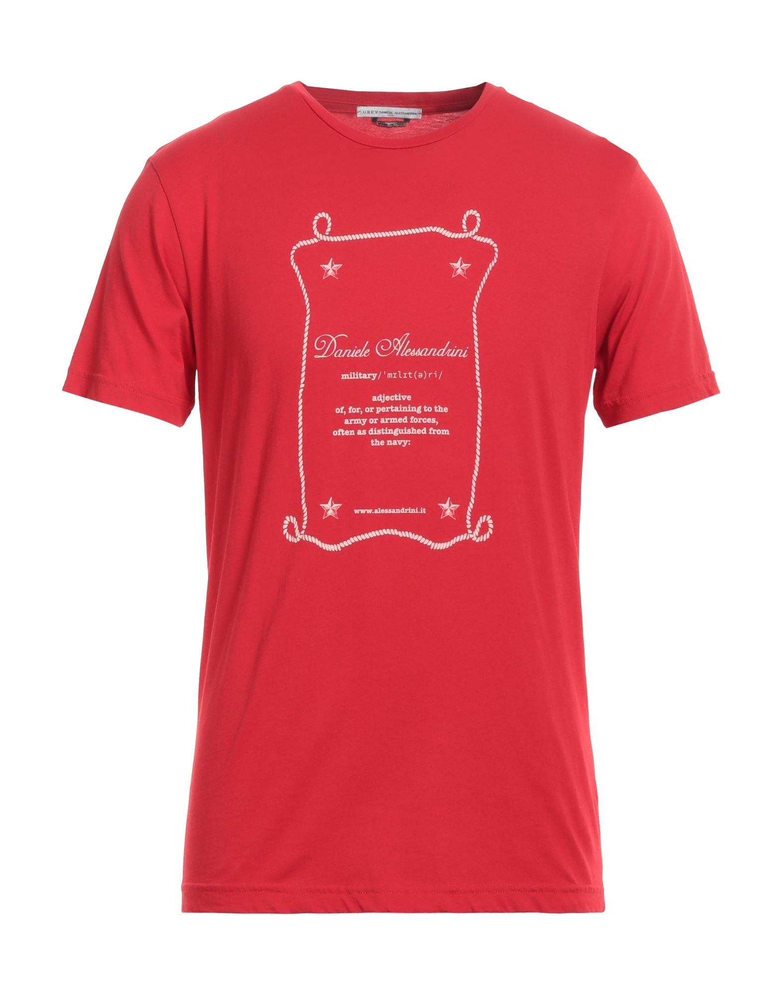 Grey Daniele Alessandrini T-shirts In Red