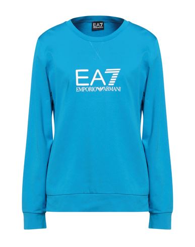 Ea7 Woman T-shirt Azure Size Xl Cotton, Elastane In Blue