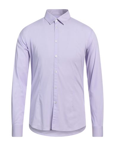 Daniele Alessandrini Homme Man Shirt Lilac Size 15 ½ Cotton, Elastane In Purple