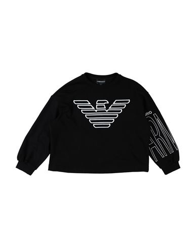 Emporio Armani Babies'  Toddler Girl Sweatshirt Black Size 6 Cotton, Polyester, Elastane