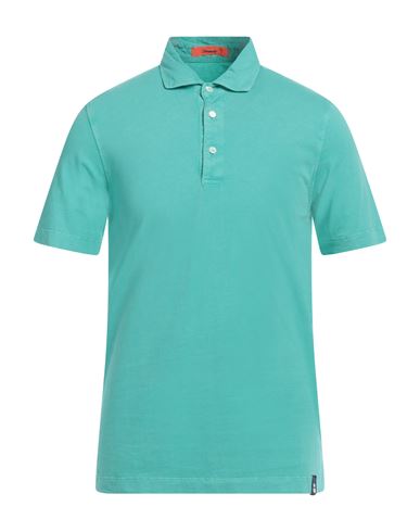 Shop Drumohr Man Polo Shirt Turquoise Size M Cotton In Blue