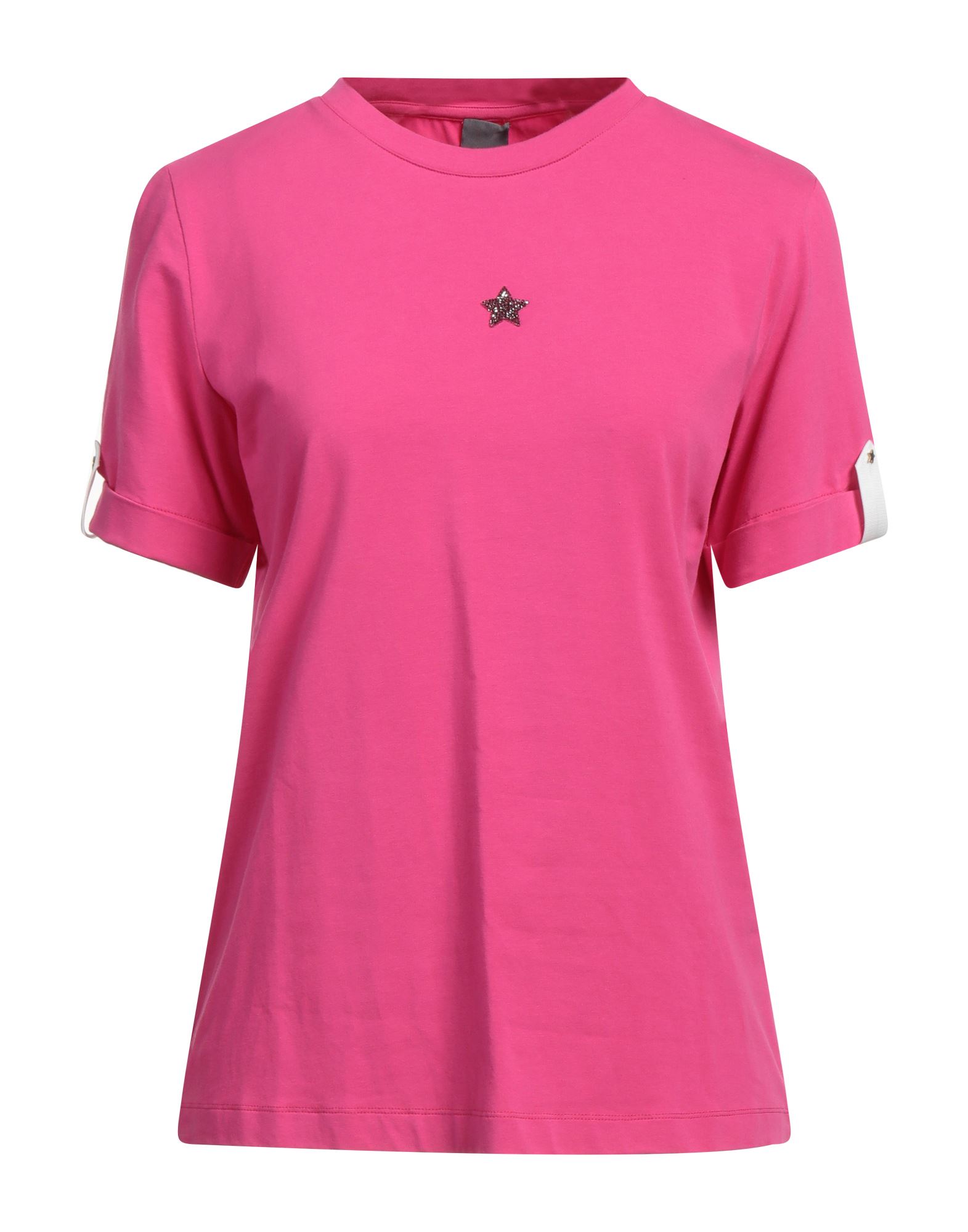 Shop Lorena Antoniazzi Woman T-shirt Fuchsia Size S Cotton, Elastane In Pink