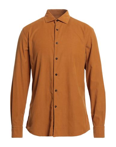 Zegna Man Shirt Camel Size Xxl Cotton In Beige