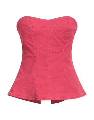 Isabel Marant Woman Top Magenta Size 6 Linen, Cotton, Elastane In Pink