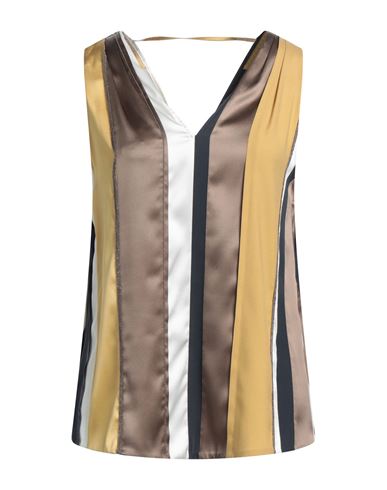 Shop Brunello Cucinelli Woman Top Ocher Size M Silk, Elastane In Yellow