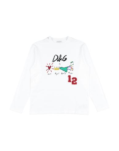 Dolce & Gabbana Babies'  Toddler Girl T-shirt White Size 6 Cotton, Polyester, Wool, Viscose, Acrylic
