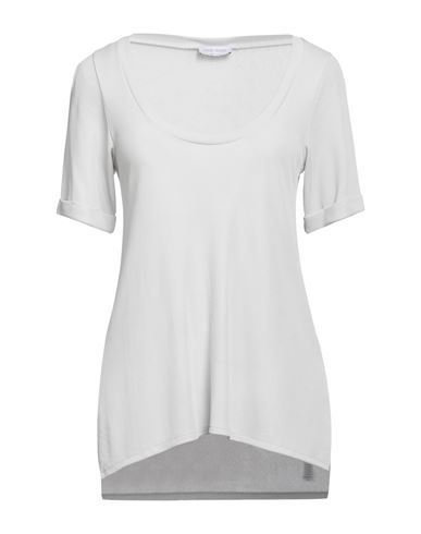 Gran Sasso Woman T-shirt Light Grey Size 8 Viscose, Polyamide