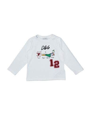 Dolce & Gabbana Babies'  Newborn Boy T-shirt White Size 3 Cotton, Polyester, Wool, Viscose, Acrylic