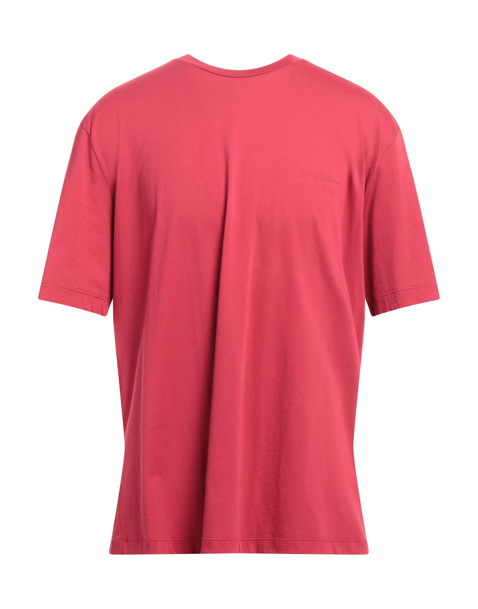Shop Giorgio Armani Man T-shirt Garnet Size 50 Cotton In Red