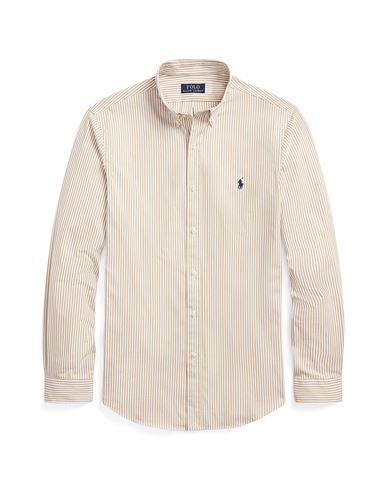 Shop Polo Ralph Lauren Man Shirt Beige Size Xxl Cotton, Elastane