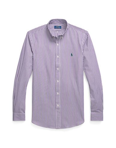 Shop Polo Ralph Lauren Man Shirt Dark Purple Size Xxl Cotton, Elastane