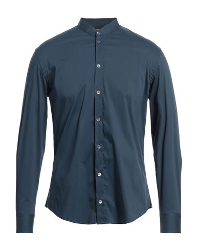 Emporio Armani Man Shirt Blue Size M Cotton, Polyamide, Elastane