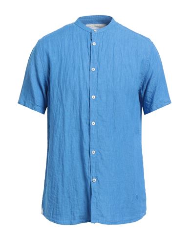 Markup Man Shirt Azure Size Xl Linen In Blue