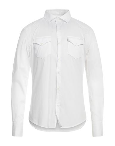Shop Aglini Man Shirt White Size 16 Cotton, Polyamide, Elastane