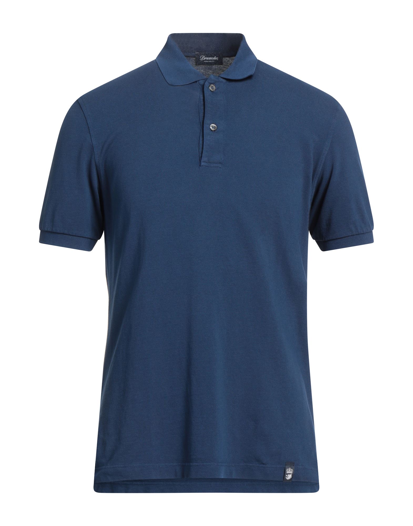 Drumohr Man Polo Shirt Navy Blue Size S Cotton