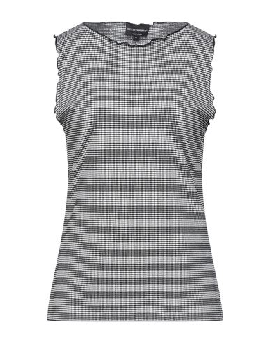 Emporio Armani Woman Top Black Size 12 Viscose, Elastane In Black