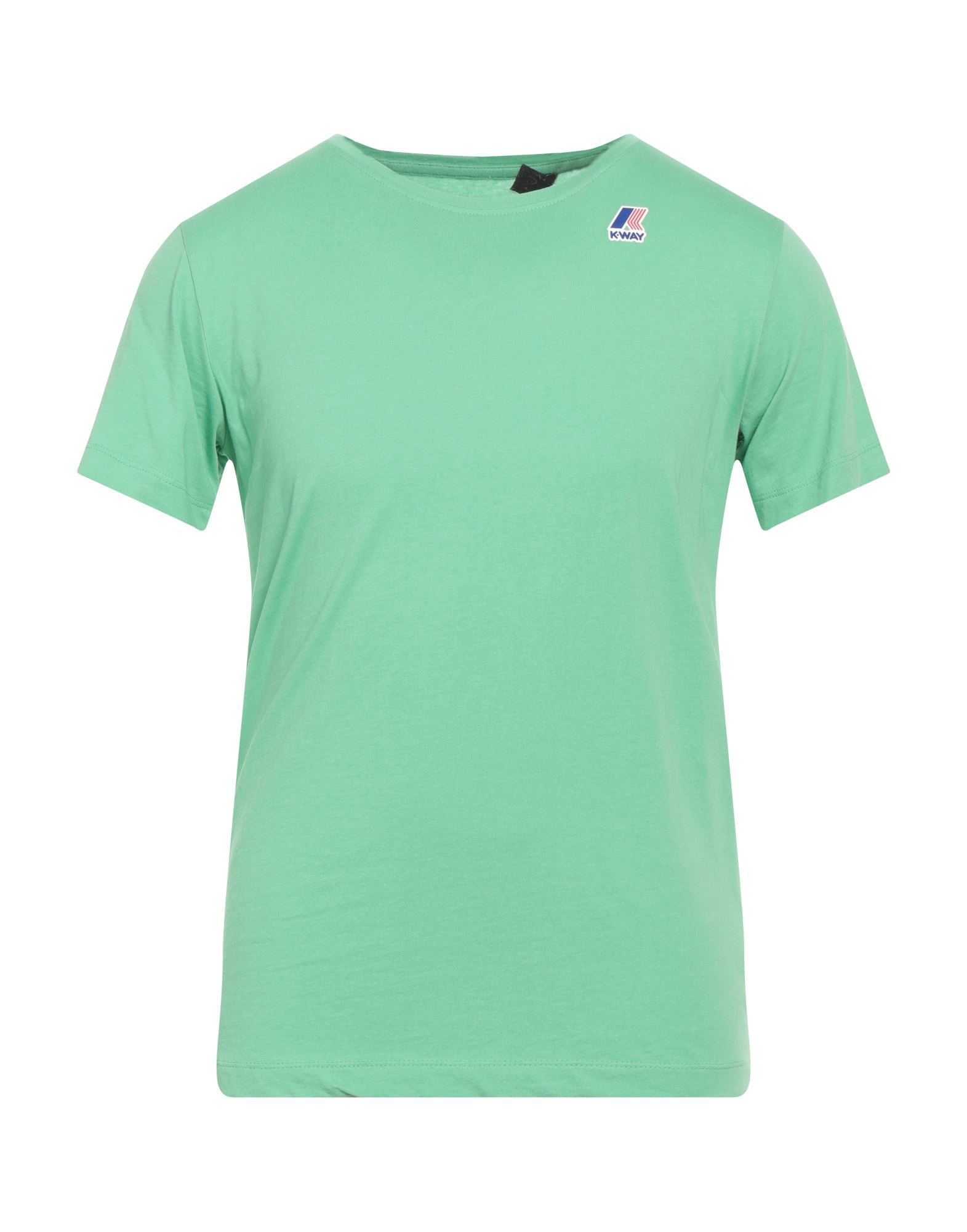 K-way Man T-shirt Light Green Size S Cotton
