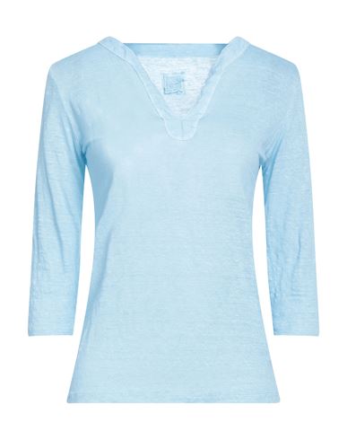 120% Woman T-shirt Pastel Blue Size Xxs Linen