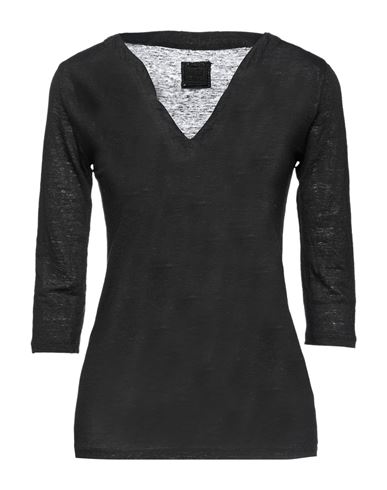 120% Woman T-shirt Black Size Xxs Linen