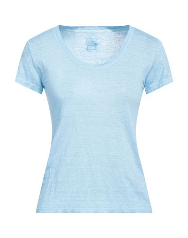 120% Woman T-shirt Pastel Blue Size M Linen