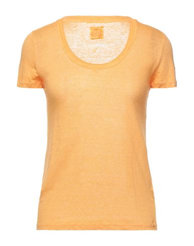 120% Woman T-shirt Ocher Size Xxs Linen In Yellow
