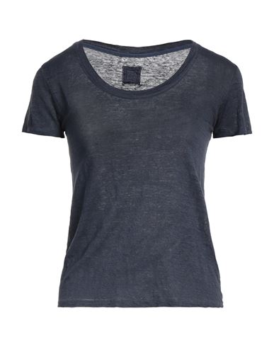 120% Woman T-shirt Navy Blue Size S Linen