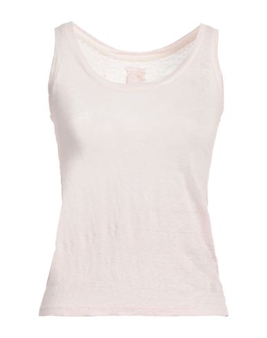 120% Woman Tank Top Light Pink Size Xxs Linen
