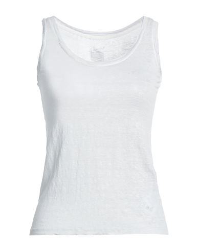 120% Woman Tank Top Light Grey Size Xs Linen In Grey