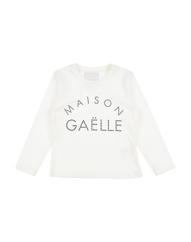 Gaelle Paris Babies' Gaëlle Paris Toddler Girl T-shirt Off White Size 4 Cotton, Elastane