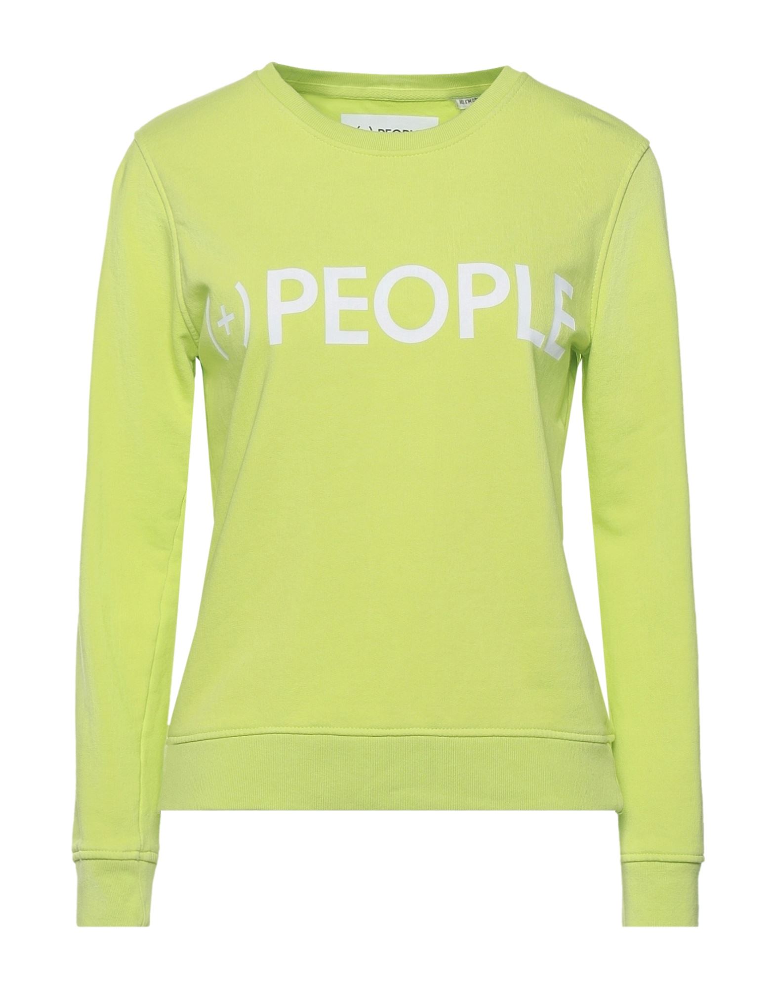 ＜YOOX＞ (+) PEOPLE レディース スウェットシャツ ビタミングリーン S コットン 80% / ポリエステル 20%画像