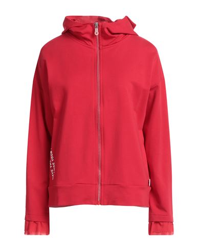Noumeno Concept Woman Sweatshirt Red Size S Cotton, Elastane