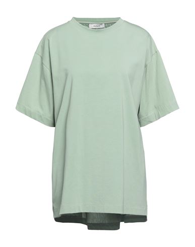 Alpha Studio Woman T-shirt Light Green Size 8 Cotton, Elastane