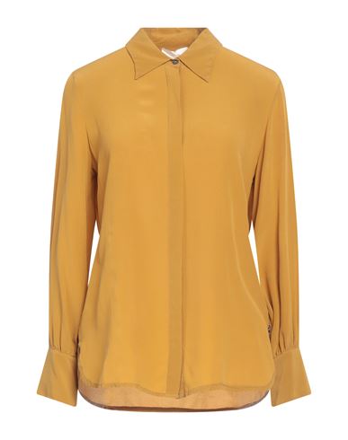 Shop Ottod'ame Woman Shirt Ocher Size 12 Silk In Yellow