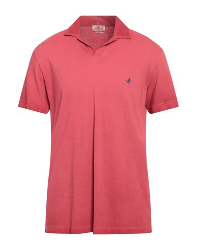 Brooksfield Man Polo Shirt Coral Size 42 Cotton In Red