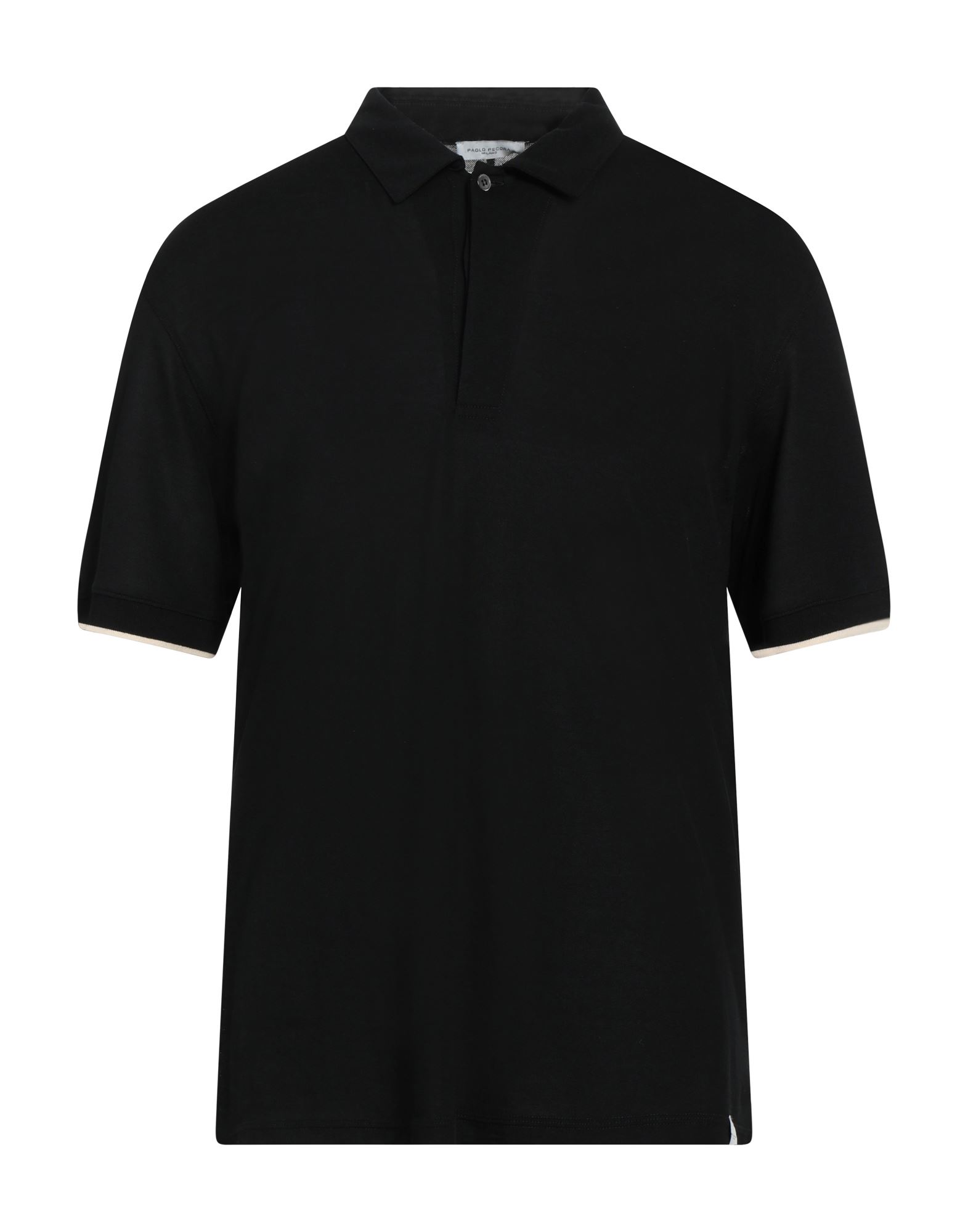 Shop Paolo Pecora Man Polo Shirt Black Size S Cotton