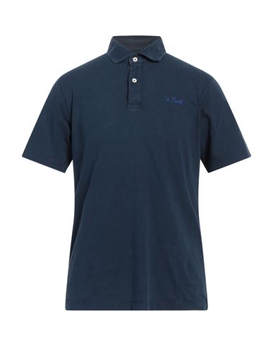 Mc2 Saint Barth Man Polo Shirt Navy Blue Size Xl Cotton