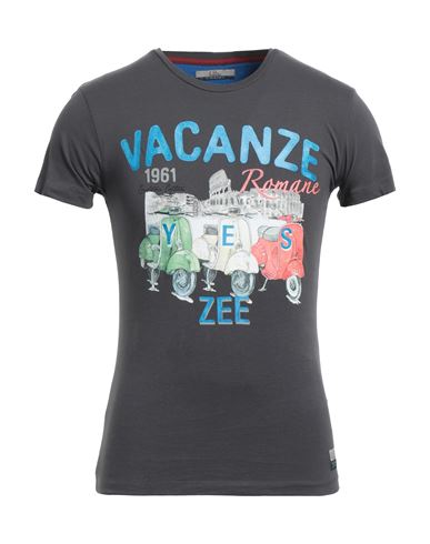 Yes Zee By Essenza Man T-shirt Steel Grey Size S Cotton