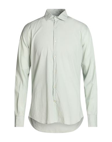 Brooksfield Man Shirt Light Green Size 16 Cotton