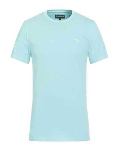 Barbour Man T-shirt Sky Blue Size M Cotton In Blue