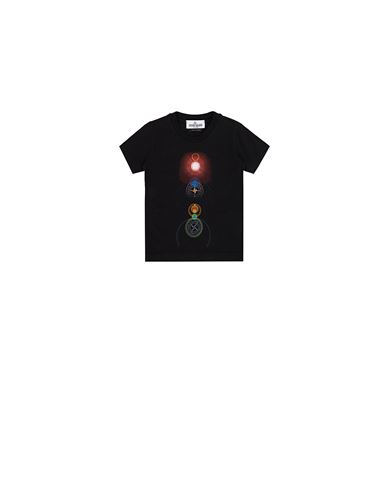 STONE ISLAND BABY 21056 COTTON JERSEY 30/1_‘LENS FLARE ONE’ PRINT_GARMENT DYED  T-shirt manches courtes Homme Noir EUR 79