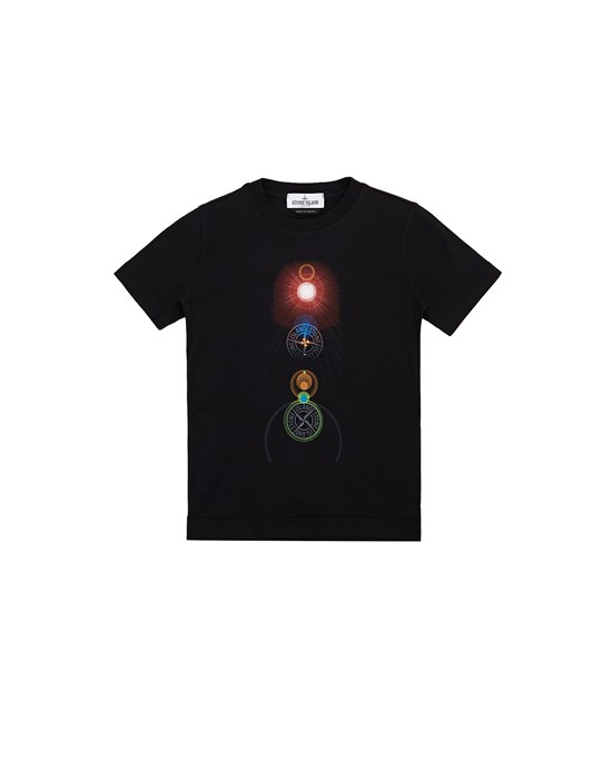 T-shirt manches courtes Homme 21056 COTTON JERSEY 30/1_‘LENS FLARE ONE’ PRINT_GARMENT DYED Front STONE ISLAND KIDS