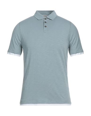 Alpha Studio Man Polo Shirt Sky Blue Size 38 Cotton