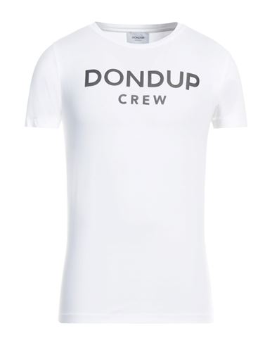 Shop Dondup Man T-shirt White Size M Cotton, Elastane