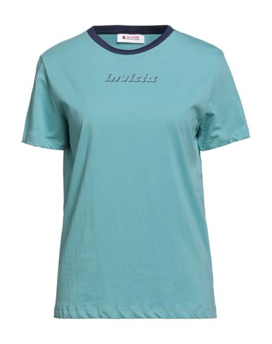Invicta Woman T-shirt Turquoise Size Xl Cotton In Blue